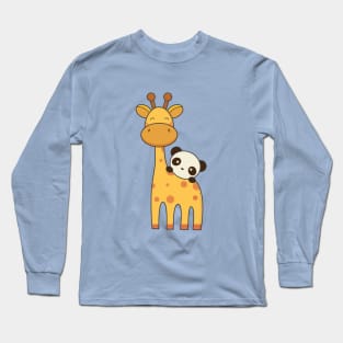 Giraffe and Panda are kawaii cute Long Sleeve T-Shirt